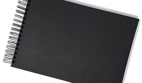 Spiral Bound A4+ Landscape Black Sketch Book 230gsm