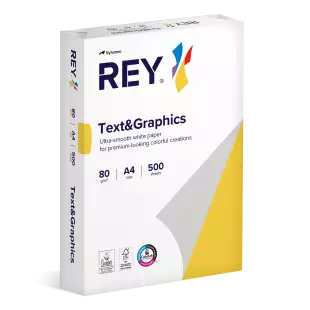 A4 (210x297mm) Rey Text & Graphics 80gsm | 500 Sheets