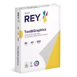 A4 (210x297mm) Rey Text & Graphics 90gsm | 500 Sheets