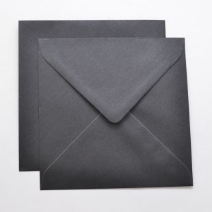 Lustre Print Silver Square Envelopes - Pearlised Charcoal Lustre Print Silver Square Envelopes - Pearlised Charcoal