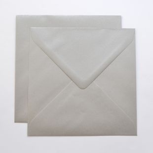 Lustre Print Silver Square Envelopes - Pearlised Mercury Lustre Print Silver Square Envelopes - Pearlised Mercury