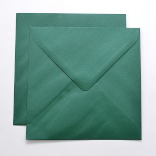 Lustre Print Silver Square Envelopes - Pearlised Xmas Green Lustre Print Silver Square Envelopes - Pearlised Xmas Green
