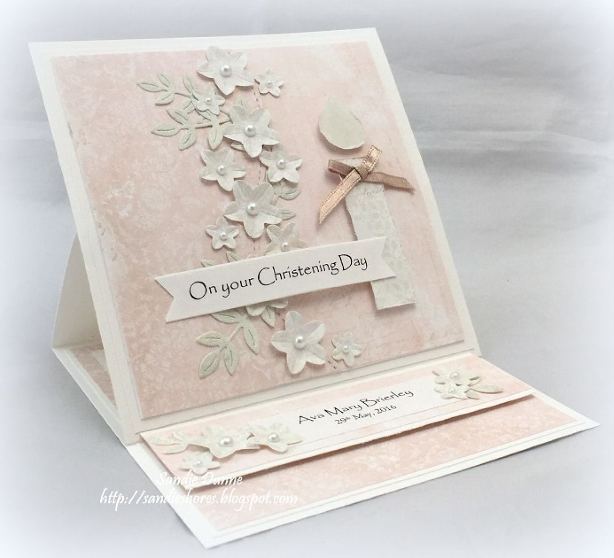 Pinterest Inspired Easel Christening Card