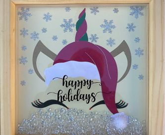 Unicorn Santa Wall Art