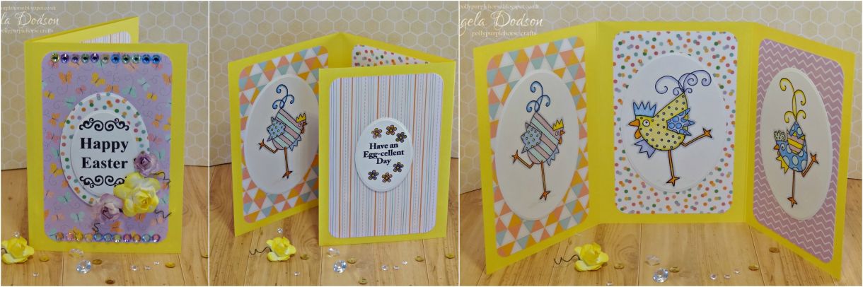 happy easter tri fold card step by step