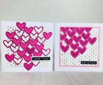 Hearts With Glitter Card