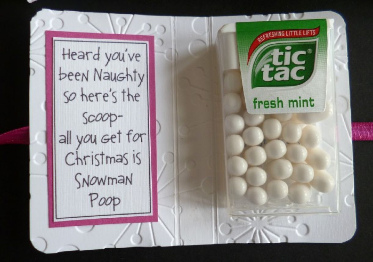 Fun Snowman Poop Tic Tac Gift Card - Handmade Stocking Filler!