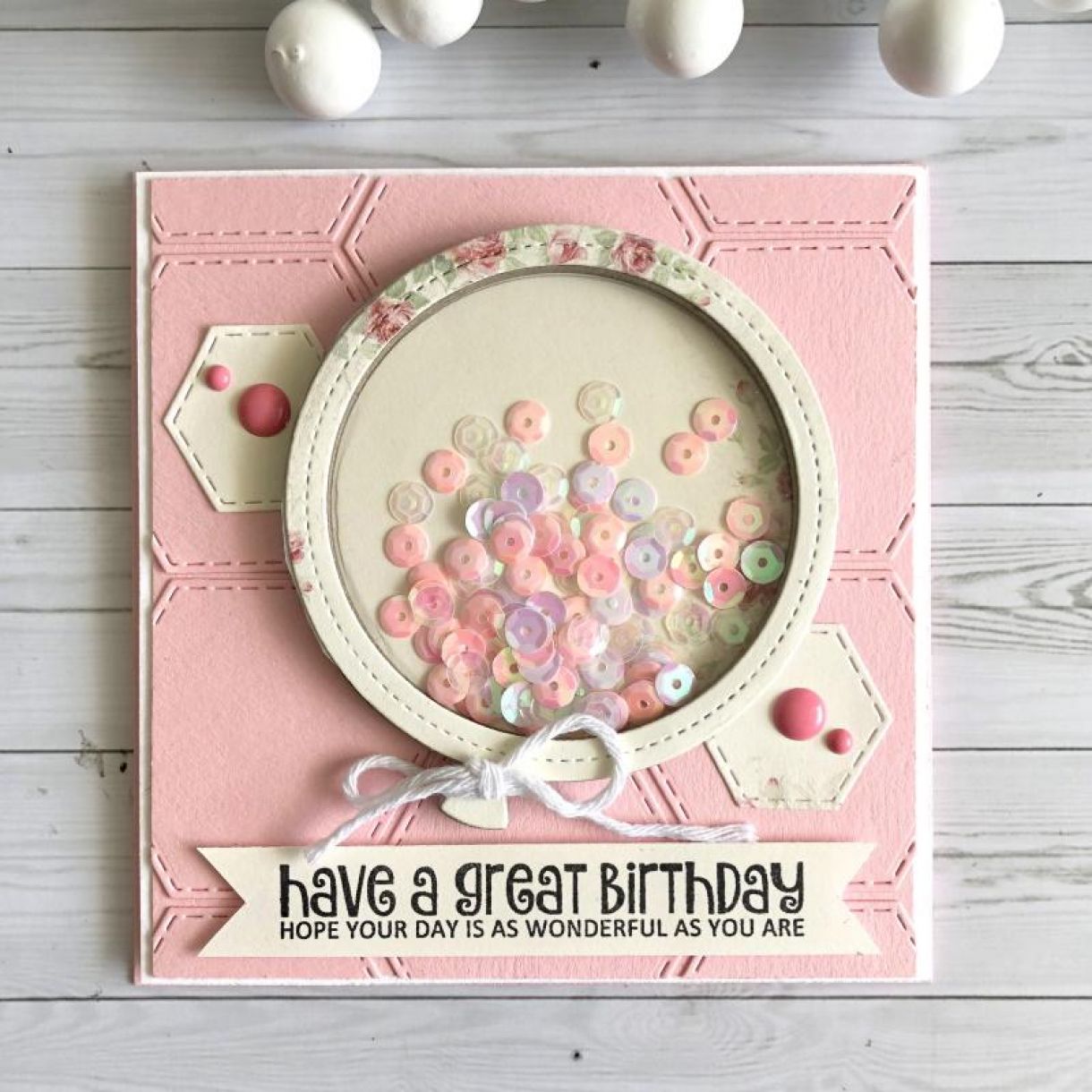 Birthday Shaker Card with Sequins