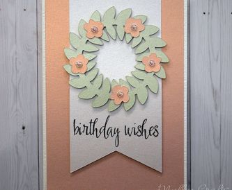 Nicole Pink Shimmer Wreath Card 1