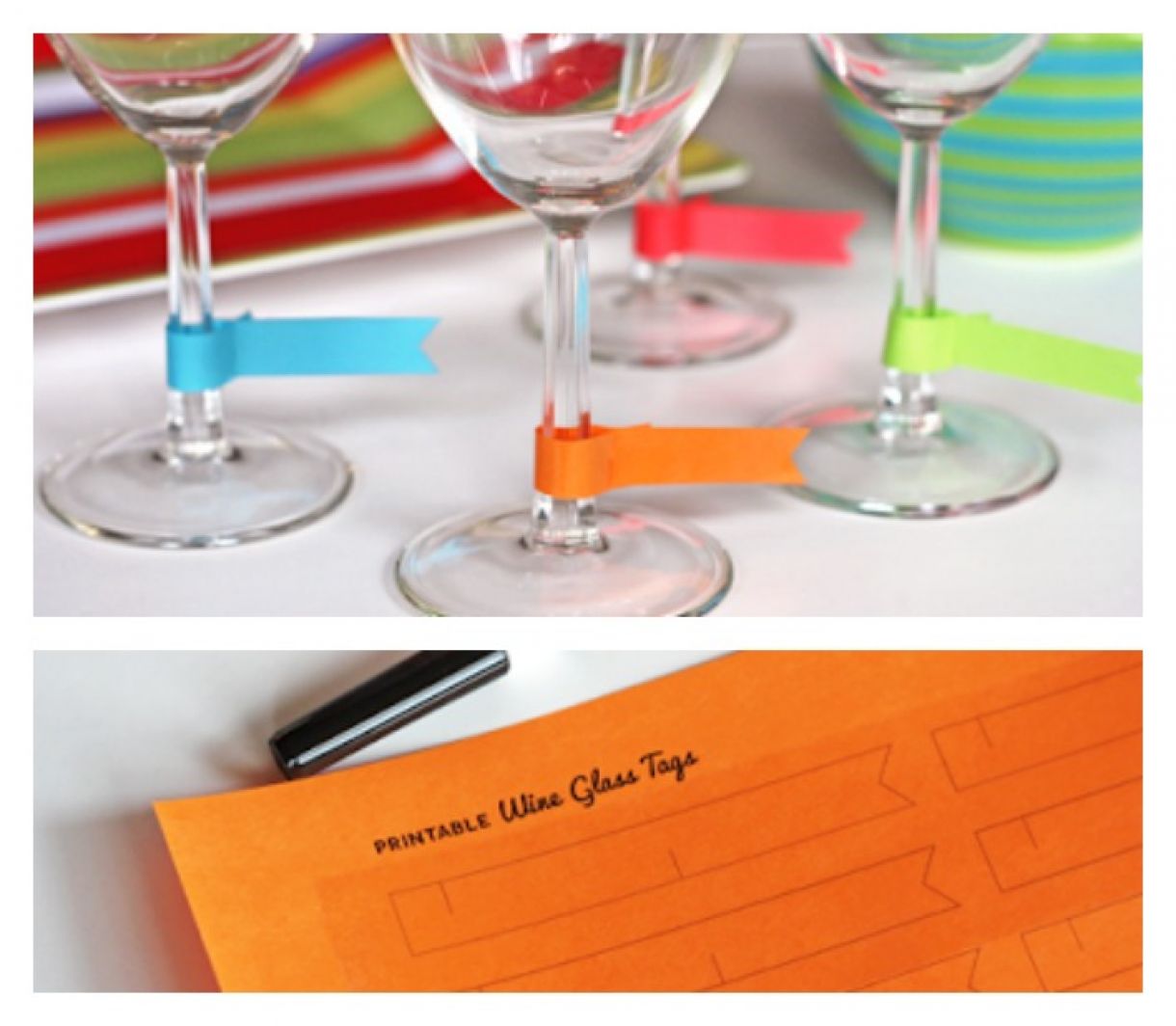 Paper Wine Glass Charms - Free Download