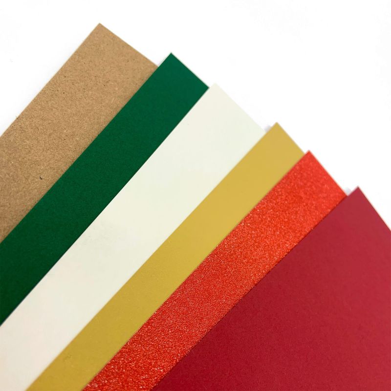 Seasonal Pack of Traditional Christmas Cardstock A4 10 sheets