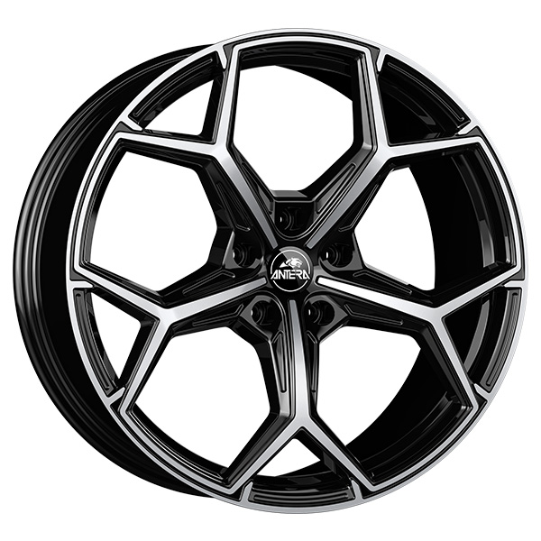 CERCHIO IN LEGA ANTERA A101 9.5x22 5x112 ET 18 PIANO BLACK DIAMOND