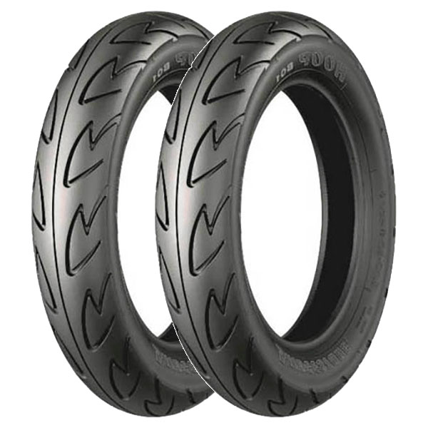 COPPIA GOMME BRIDGESTONE 80/100-10 46J + 130/90-10 61J HOOP B01