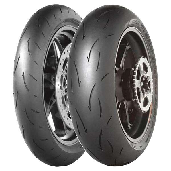 COPPIA GOMME DUNLOP 120/70-17 GP RACER D212 M + 200/55-17 GP RACER D212 E DOT22