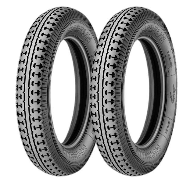 COPPIA GOMME MICHELIN 7.00-21 109P + 5.25-19 95P DOUBLE RIVET