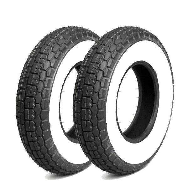 COPPIA GOMME MITAS 4.00-8 66J + 3.50-8 46J B-13 FASCIA BIANCA