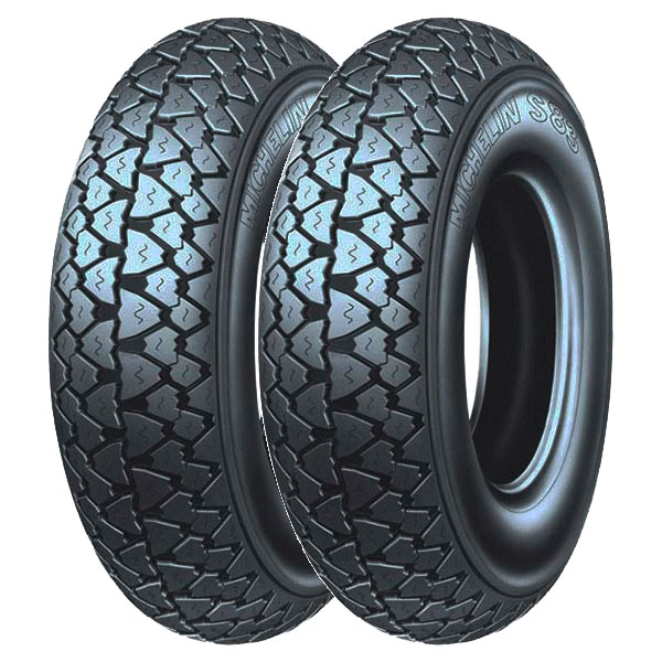 COPPIA GOMME MICHELIN 3.50-10 59J + 3.00-10 42J S83