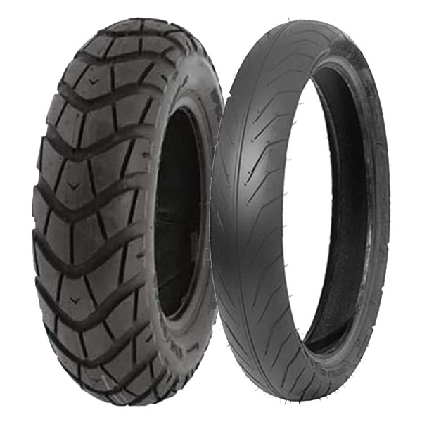 COPPIA GOMME DELI TYRE 130/90-10 70J SC-101 + 80/80-14 53L SB-108