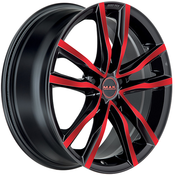 MAK MILANO 7x17 5x112 ET 42 BLACK AND RED