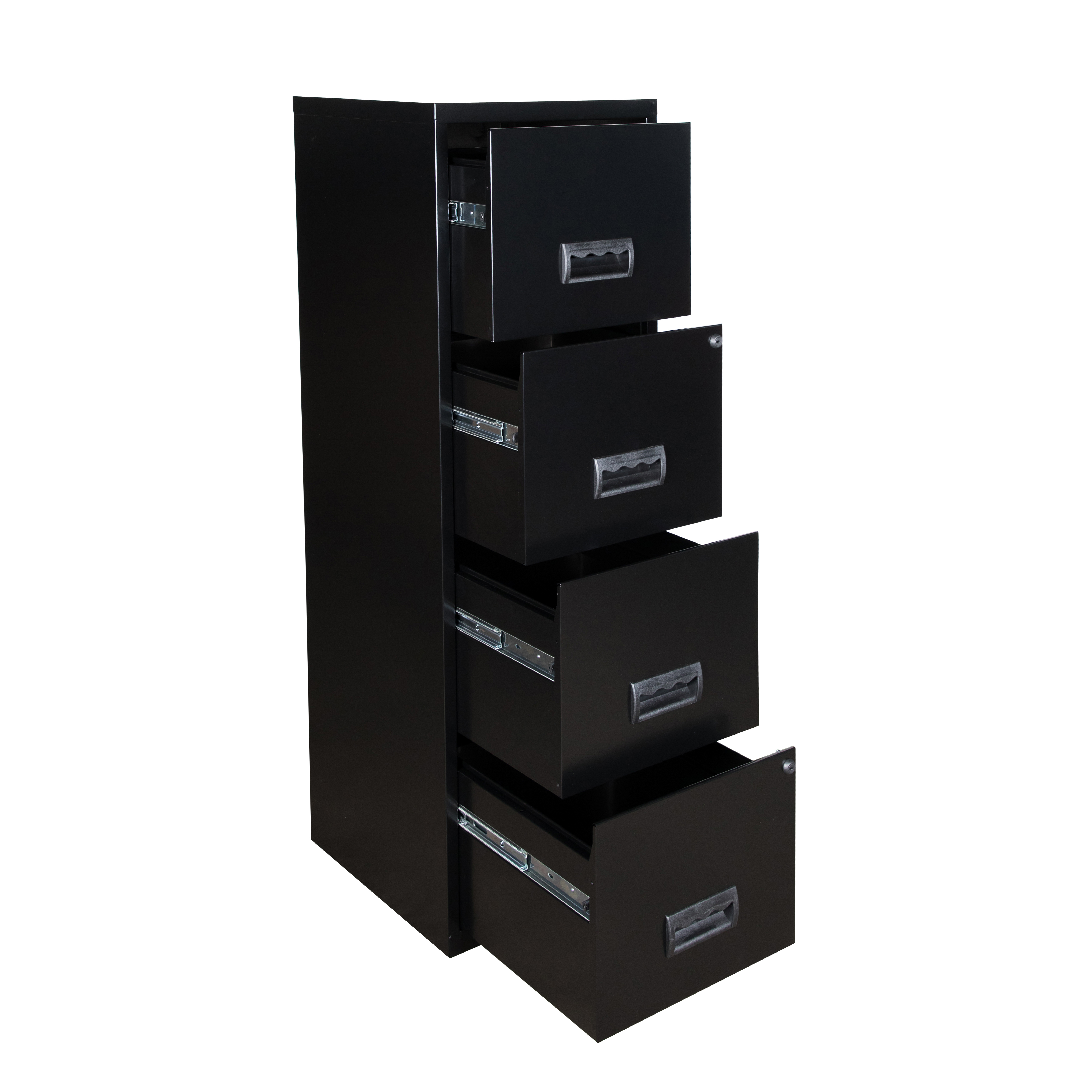 Filing Cabinet Steel 4 Drawer A4 400x400x1250mm Ref 95057