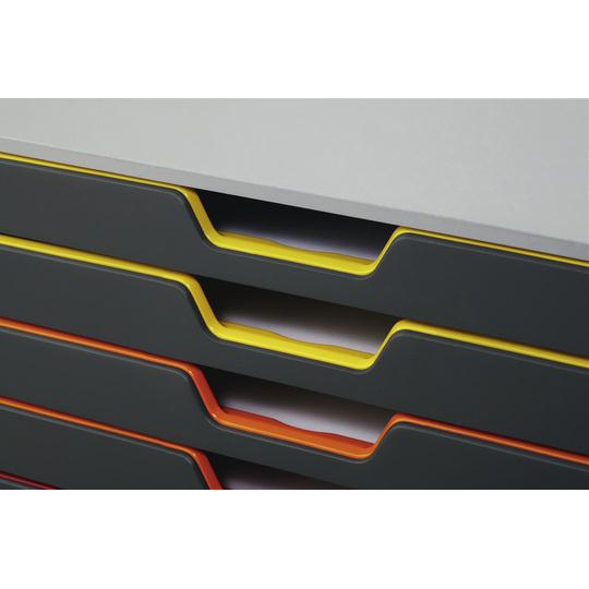 Durable Varicolor Plastic Desktop Drawer Set Stackable 10 Drawers A4