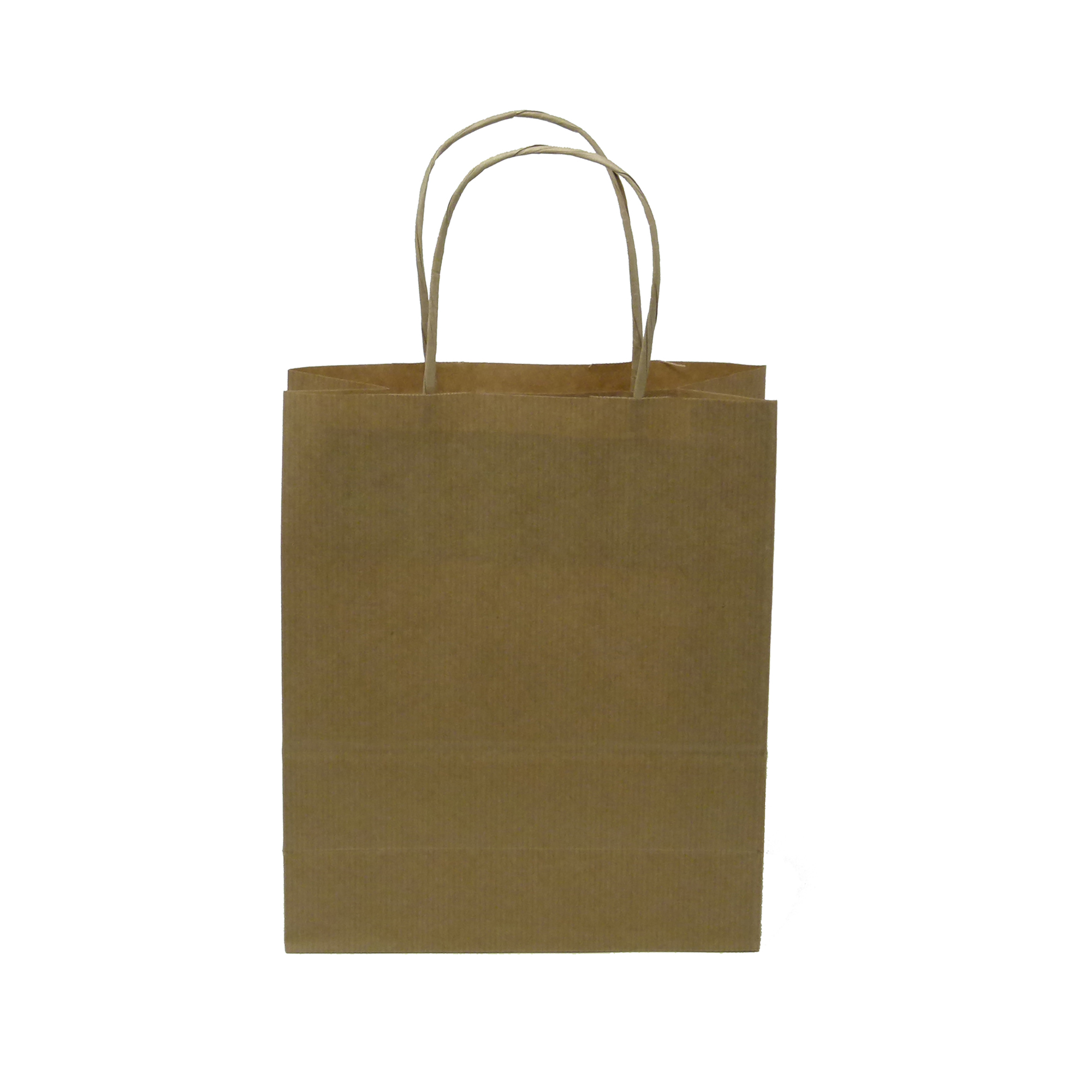 Plastic bags Kraft Paper Carrier Bag Twisted Handles Small 180x215x80mm 90g Natural Brown Ref 12925 Pack 100