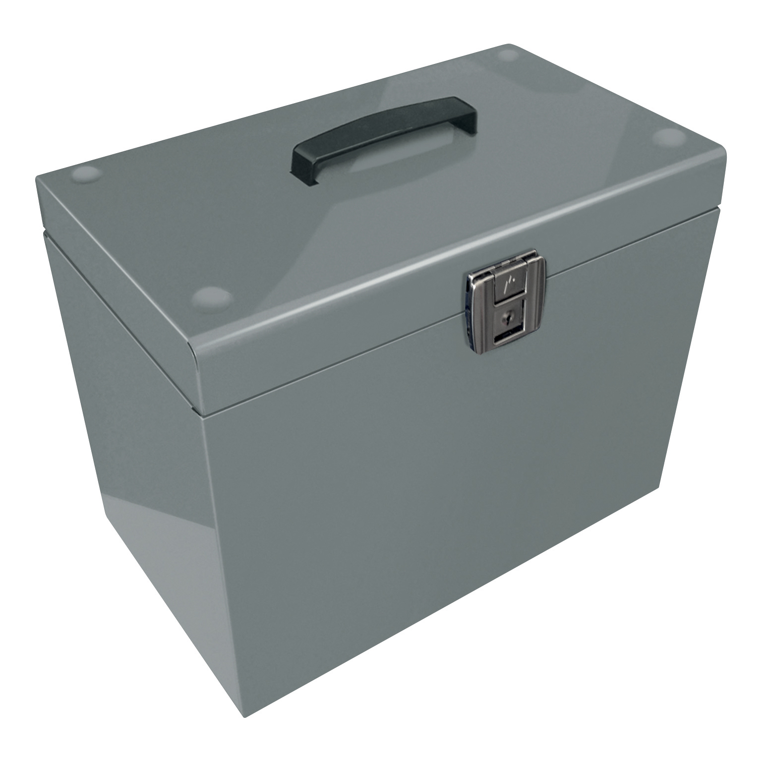 Metal File Box With 5 Suspension Files And 2 Keys Steel A4 Black