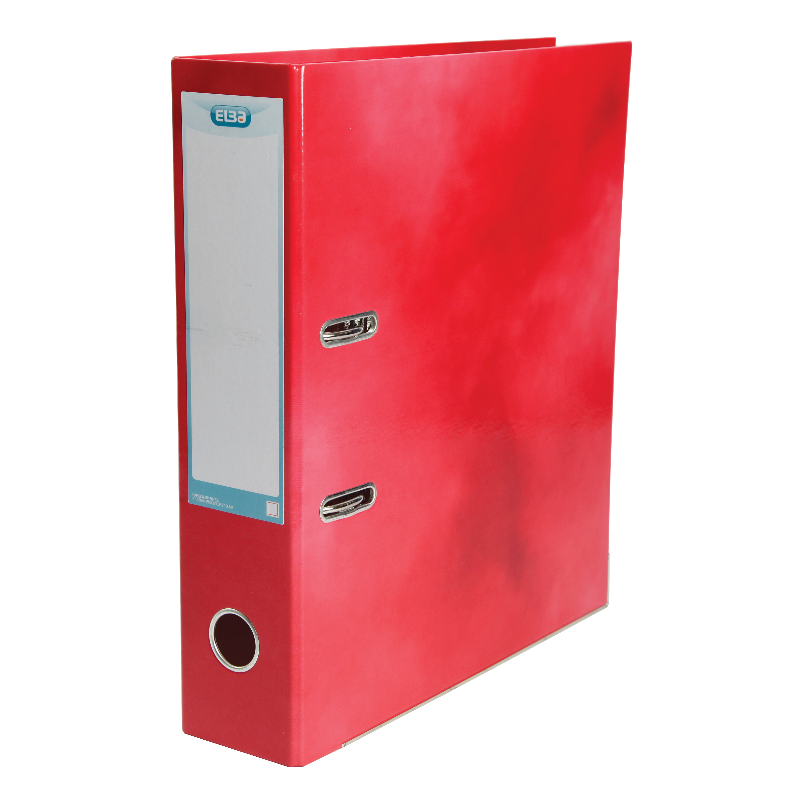 Elba Lever Arch File Laminated Gloss Finish 70mm Capacity A4+ Red Ref