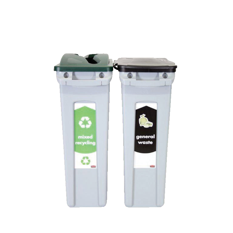 Rubbermaid Slim Jim Bin Starter Pack Includes x2 Recycling Bins 87
