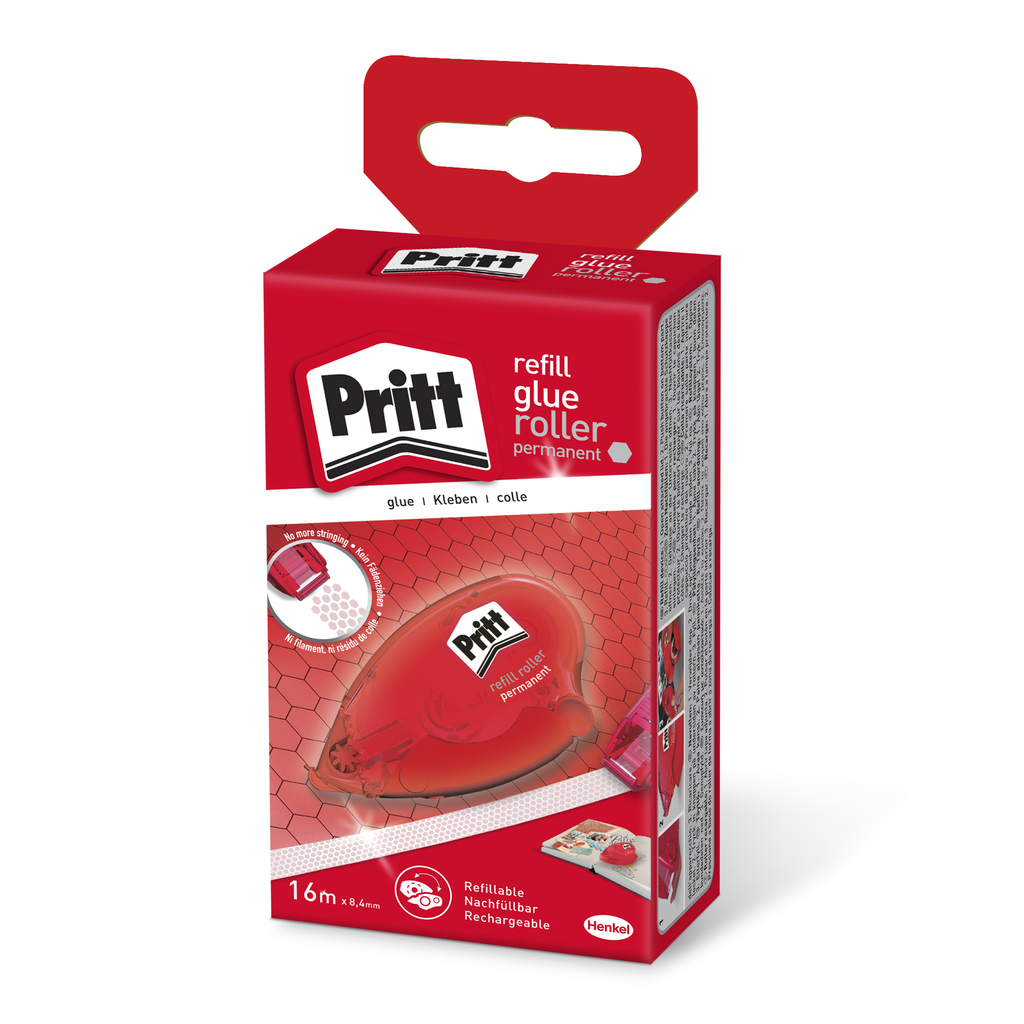 Pritt GlueIt Roller Instant Adhesive Permanent Refillable Transparent