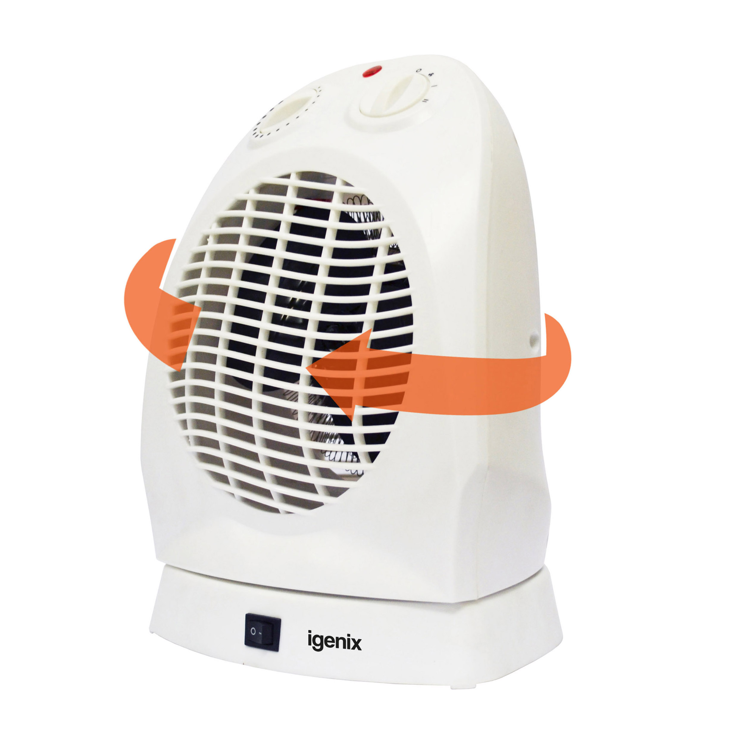 Igenix 2kW Upright Oscillating Fan Heater White Ref IG9021 907786