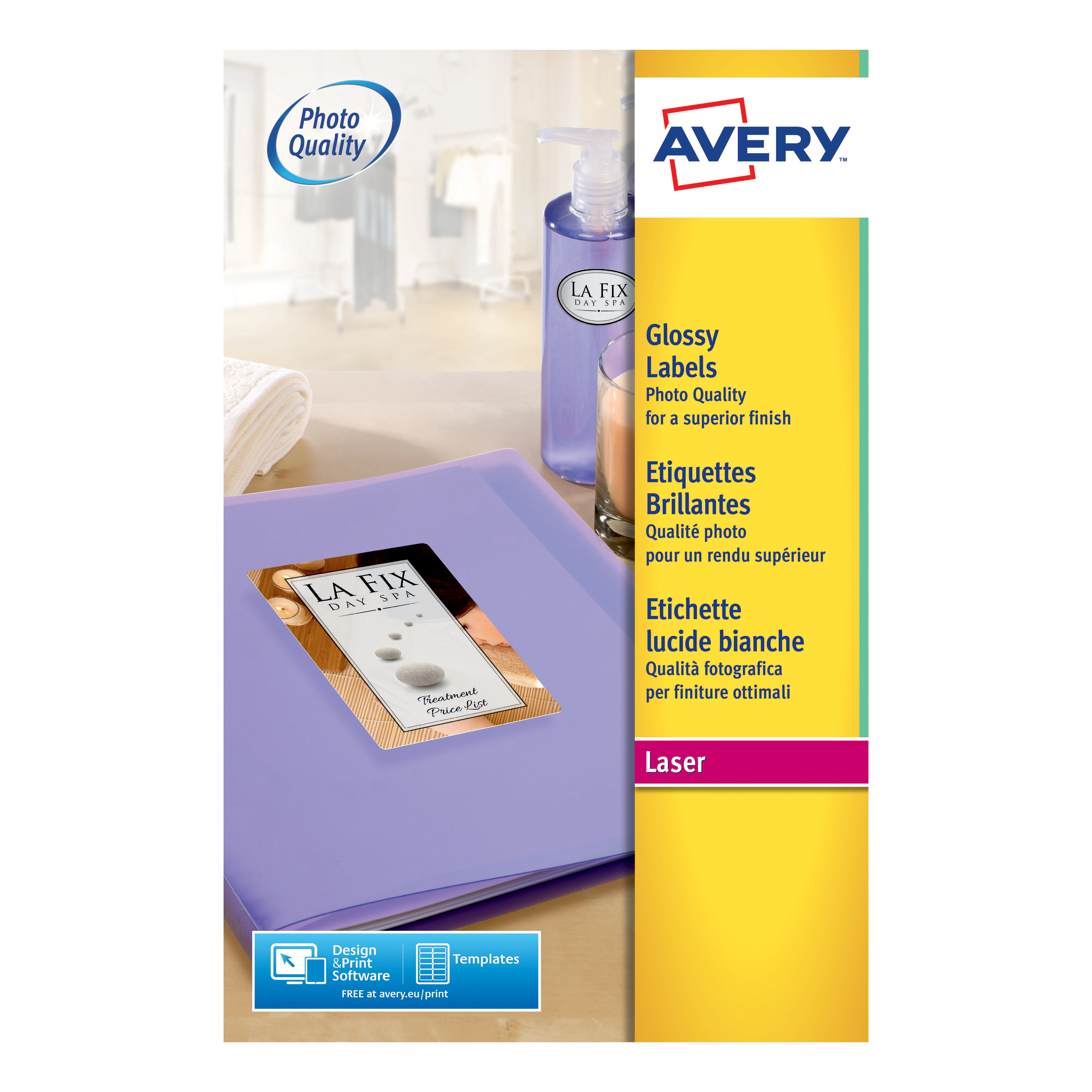 avery glossy labels laser photographic finish 8 per sheet 99 1x67