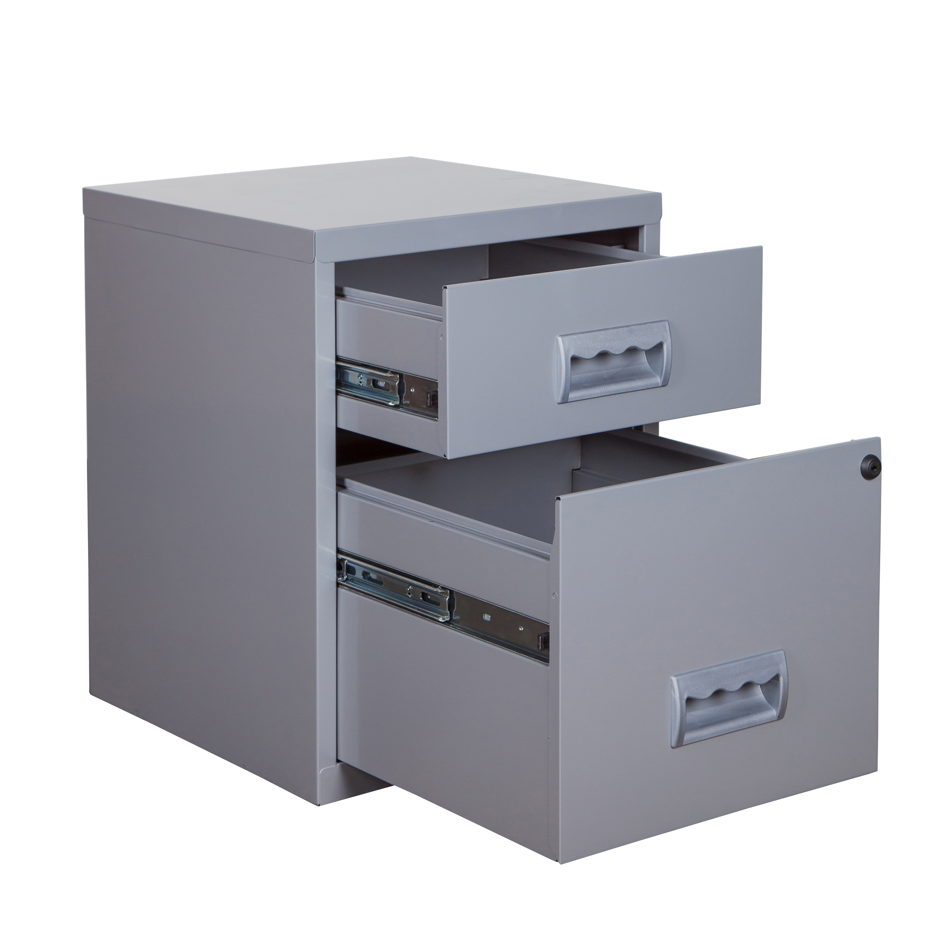 Combi Filing Unit Cabinet Steel Lockable 2 Drawers A4 Silver