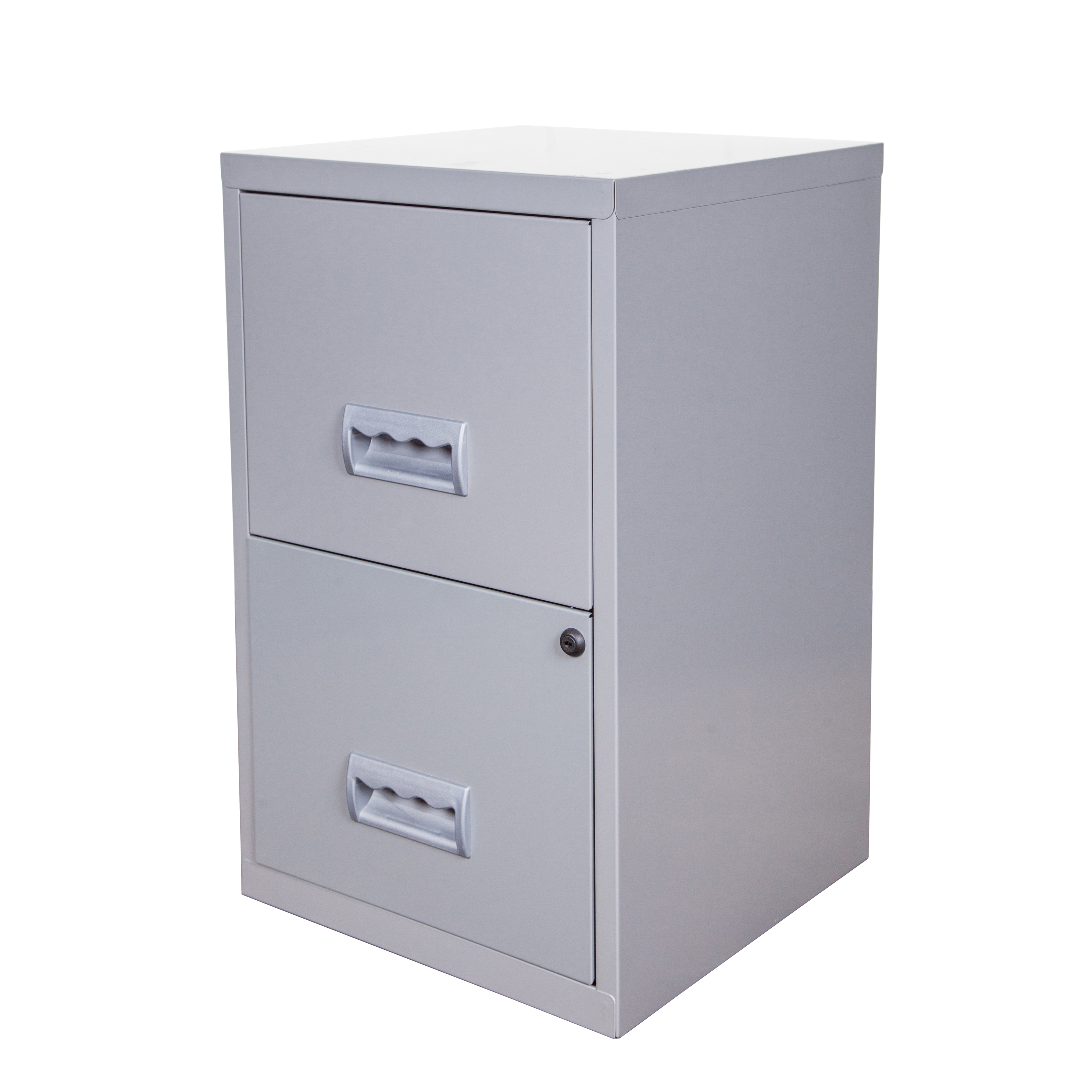 Pierre Henry Filing Cabinet Steel Lockable 2 Drawers A4 Silver Ref