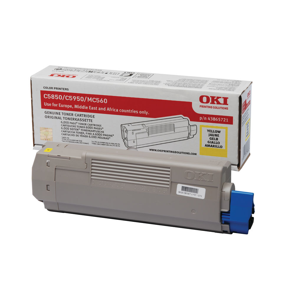 Oki 43865721 Yellow Toner Cartridge