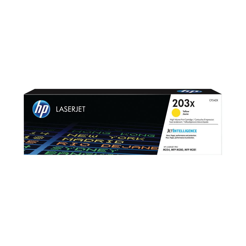 HP 203X High Capacity Yellow Toner Cartridge (CF542X) 