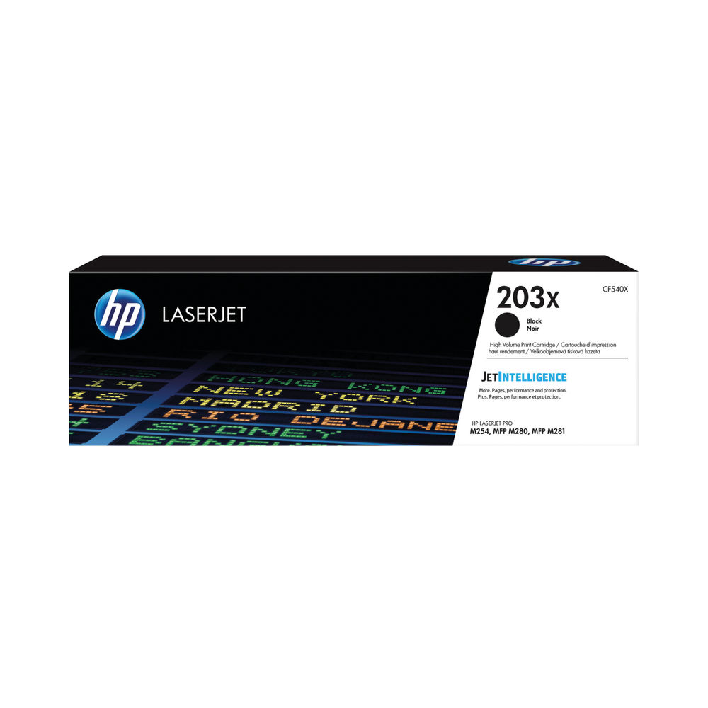 HP 203X High Capacity Black Toner Cartridge (CF540X) 