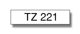 Brother P-Touch TX221 9mm Gloss Tape - Black on White