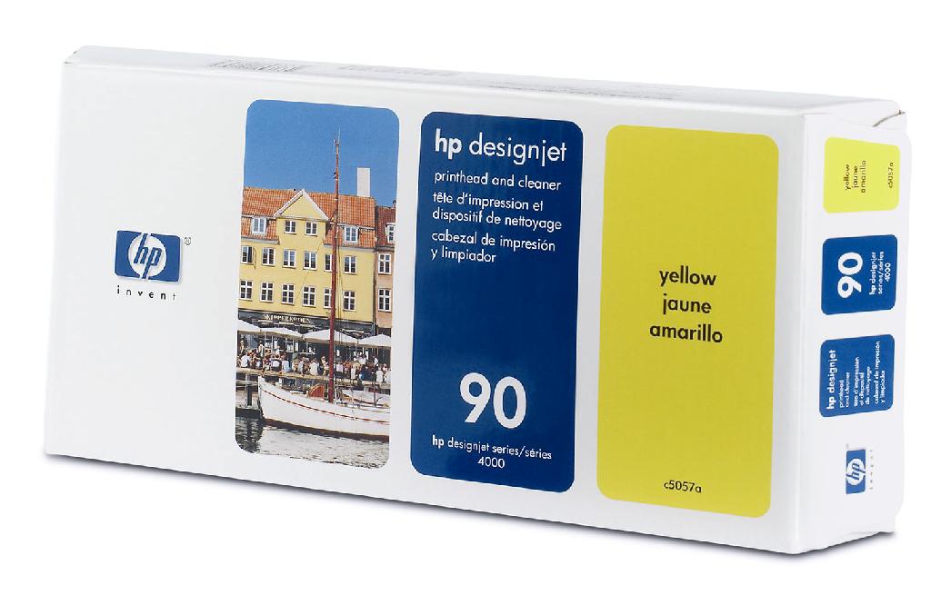 Original HP No. 90 Yellow Printhead + Cleaner