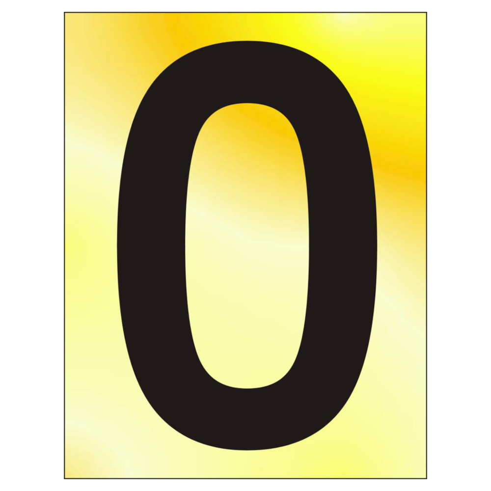 ASEC 75mm Brass Letters & Numerals - 75mm 'O' Text PB Visi