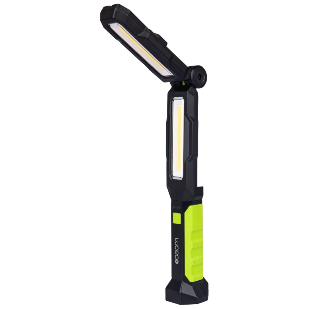 LUCECO 15W 2200 Lumen Rechargeable Twin Head Folding LED Work Light With USB-C Power Bank - 2200 Lumen