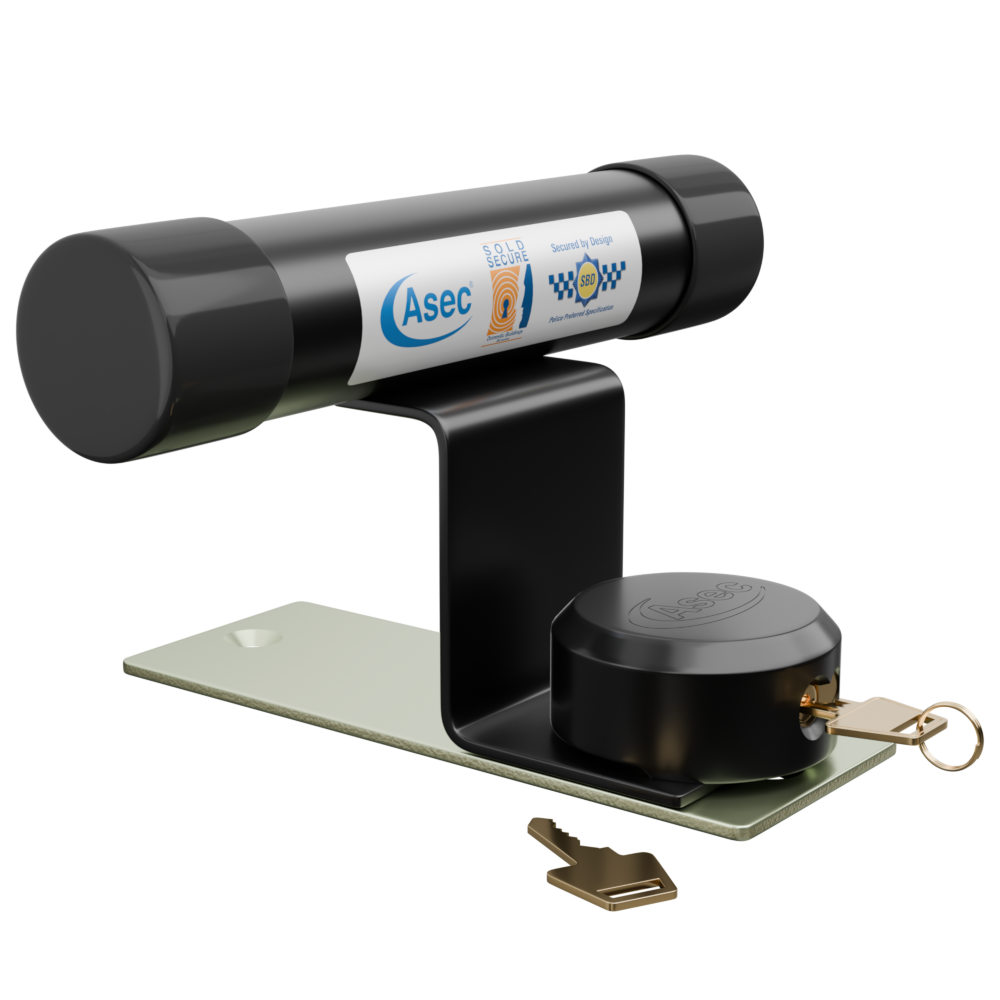 ASEC Garage Door Defender With Black Padlock - Black