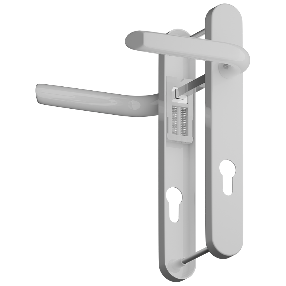 ASEC Evo Sprung Lever/Lever Multipoint Door Handles 117mm PZ 267mm Backplate 237mm Fixings To Suit Millenco