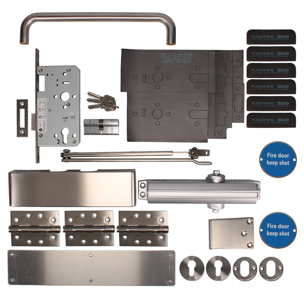 ZOO Commercial C1130/60 Fire Door Pack For Corridor Door (Locking) KITC11-FDP-C11