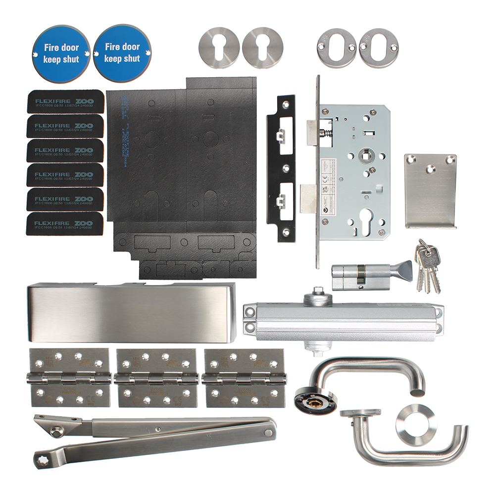 ZOO Commercial C1330/60 Fire Door Pack For Office Door (Locking) KITC13-FDP-C13
