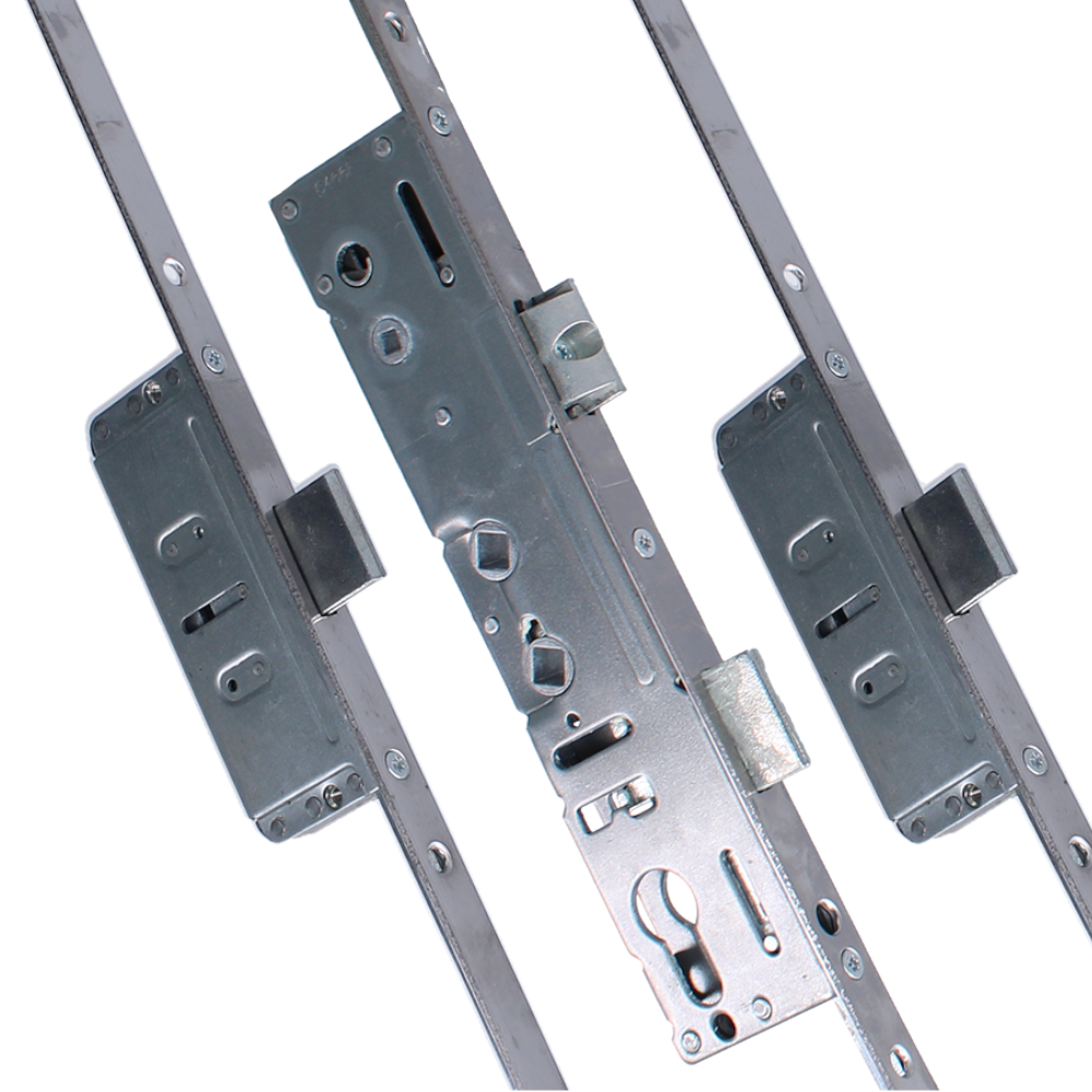 LOCKMASTER Lever Operated Latch & Deadbolt Twin Spindle - 2 Dead Bolt - 35/92-62