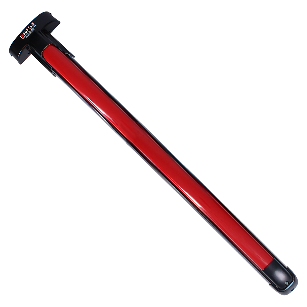 ISEO Push Electro Motorised Rim Panic Exit Bar - 1170mm Black With Red Bar