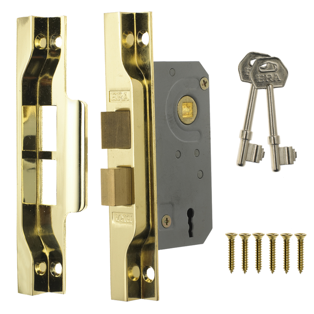 ERA  2 Lever Rebated Sashlock - 77mm Brass
