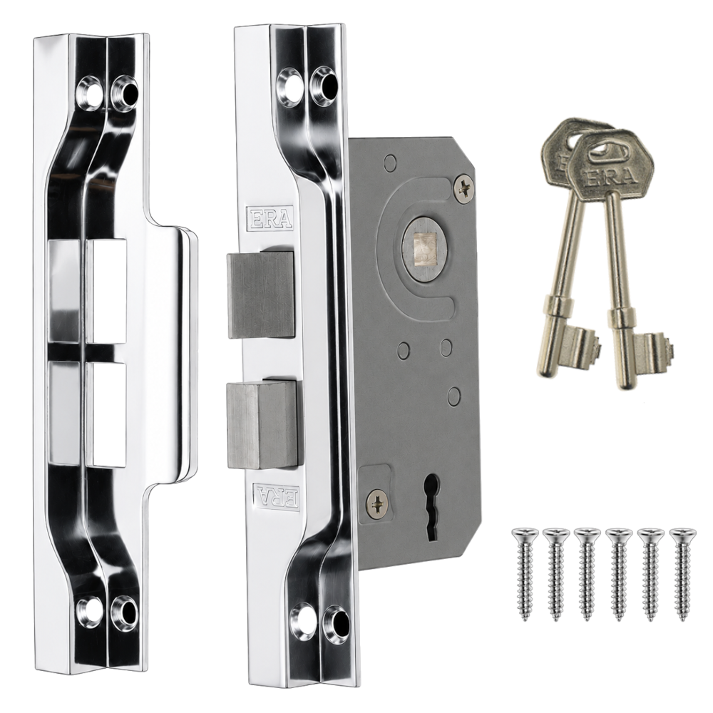 ERA  2 Lever Rebated Sashlock - 77mm Chrome