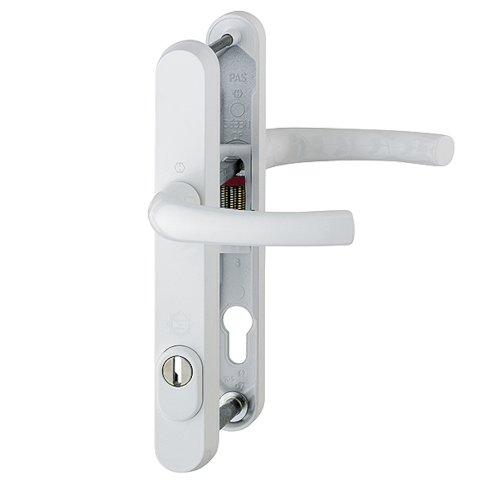 HOPPE Tokyo TS007 (2 Star) Door Furniture PAS24 92mm Centres 215mm Screw Centres - White (Suits 70mm Thick Door)